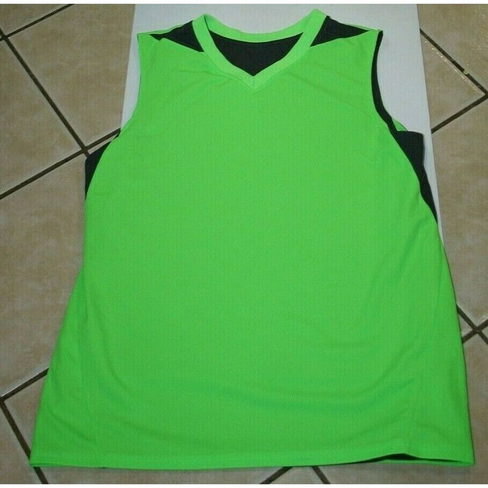 practice reverse jersey shirt adult XL sleeveless green gray Teamwork Athletic